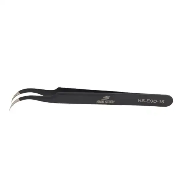 Antistatik Paslanmaz Çelik Eğri Uçlu 120mm Cımbız / HS-ESD-15 - 1