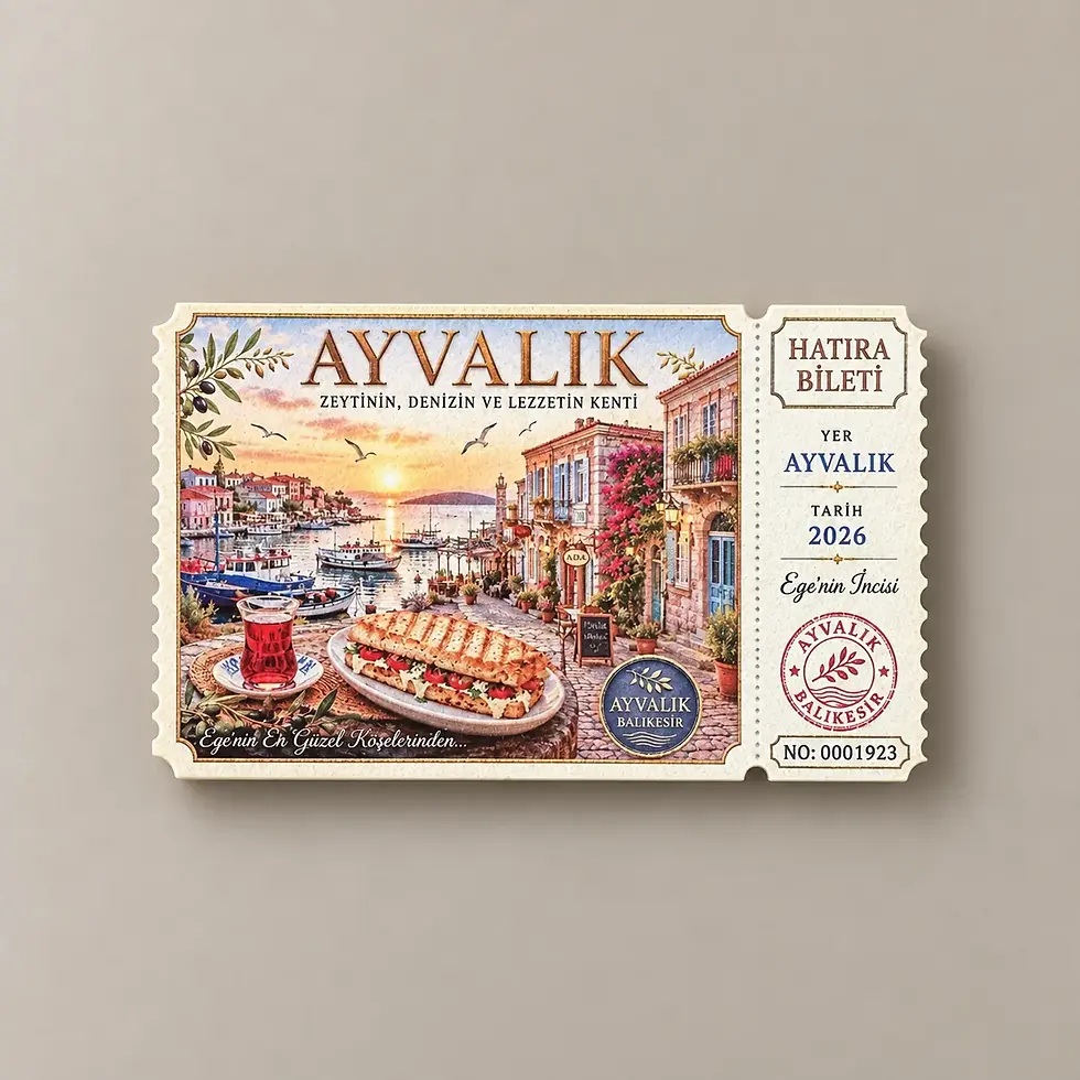 Ayvalık Bilet tek katlı magnet – By Bro Design