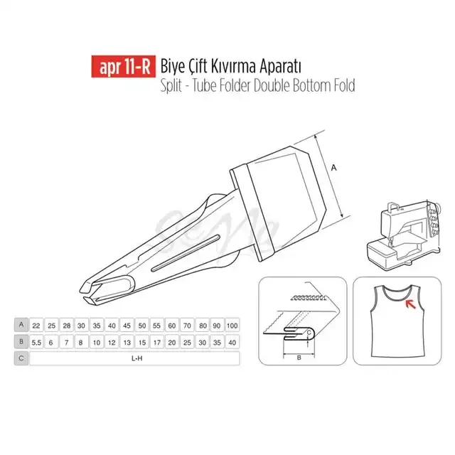 Biye Çift Kıvırma Apara 50x15mm / APR 11-R - 1