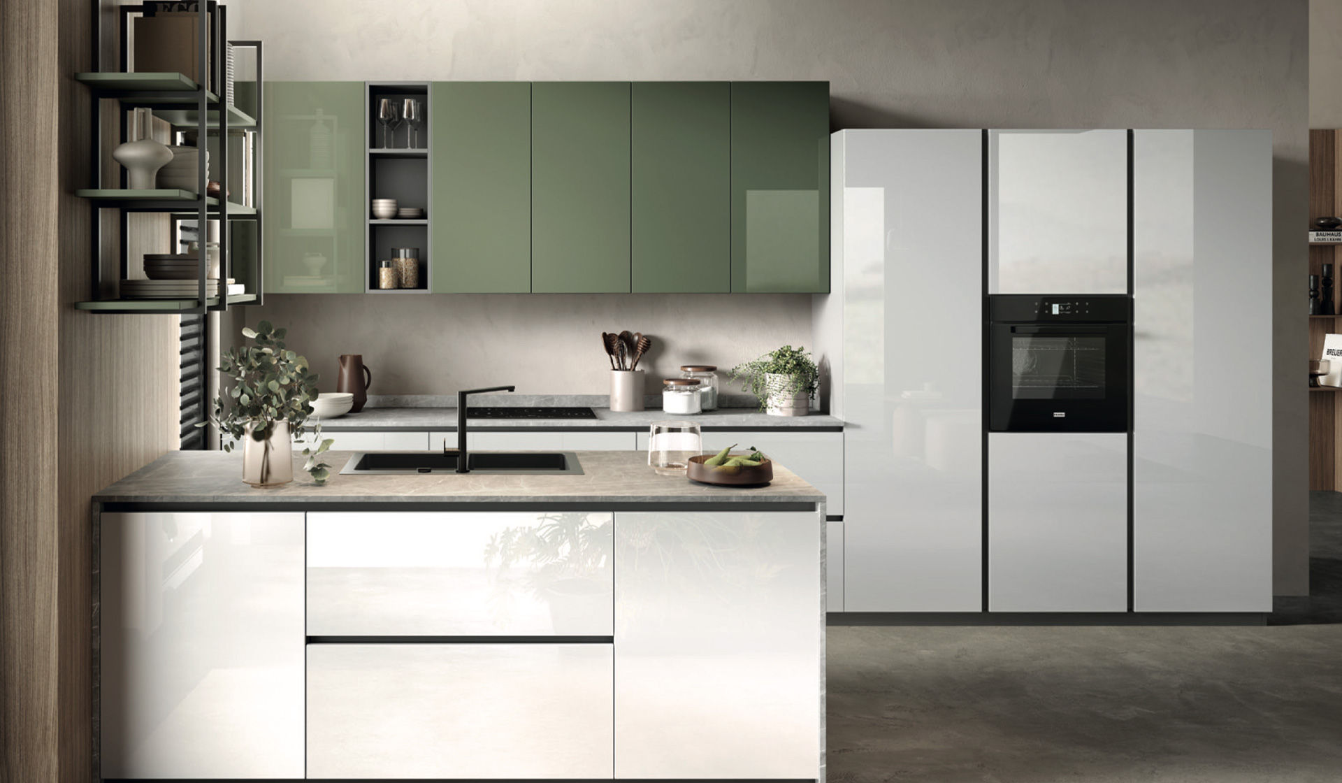 Cucina Gloss Essebi - immagine ufficiale di gamma; finiture e composizione possono variare