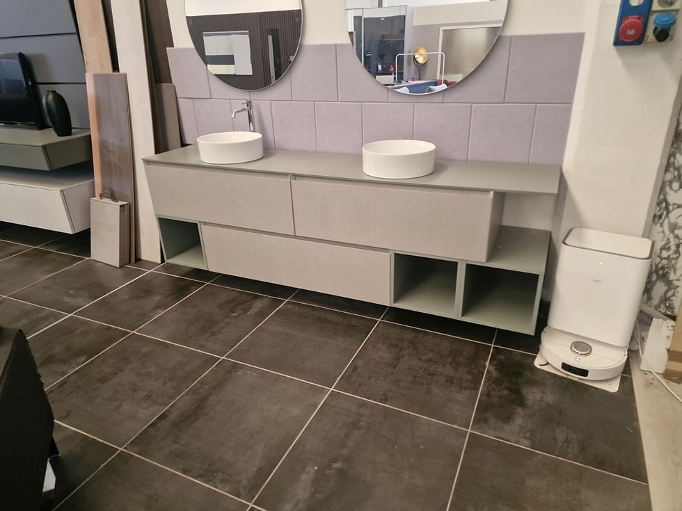 Mobile bagno A Zero 225 cm con doppio lavabo