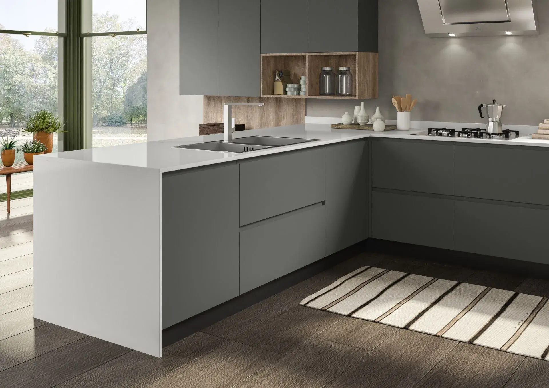 Cucina Nadir 1 con penisola – Essebi