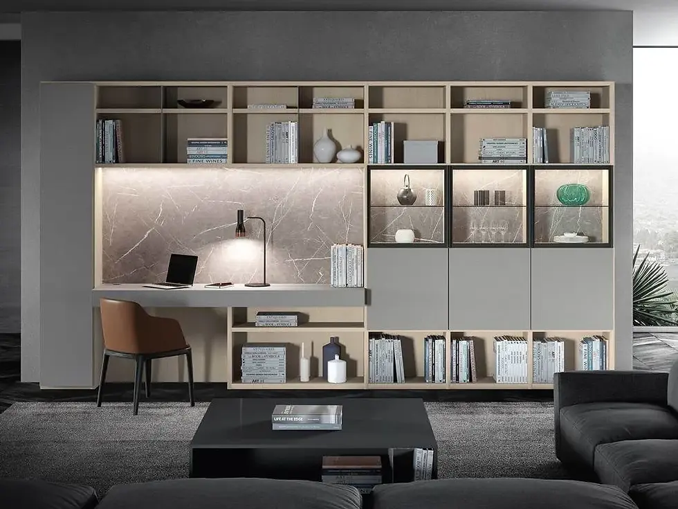 Libreria moderna di design Mood 10 Astor Mobili con scrivania
