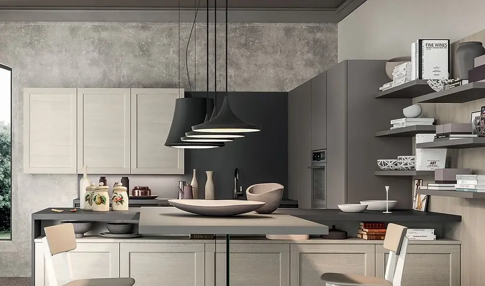 cucina country grigia con penisola in offerta outlet MHID - foto 2