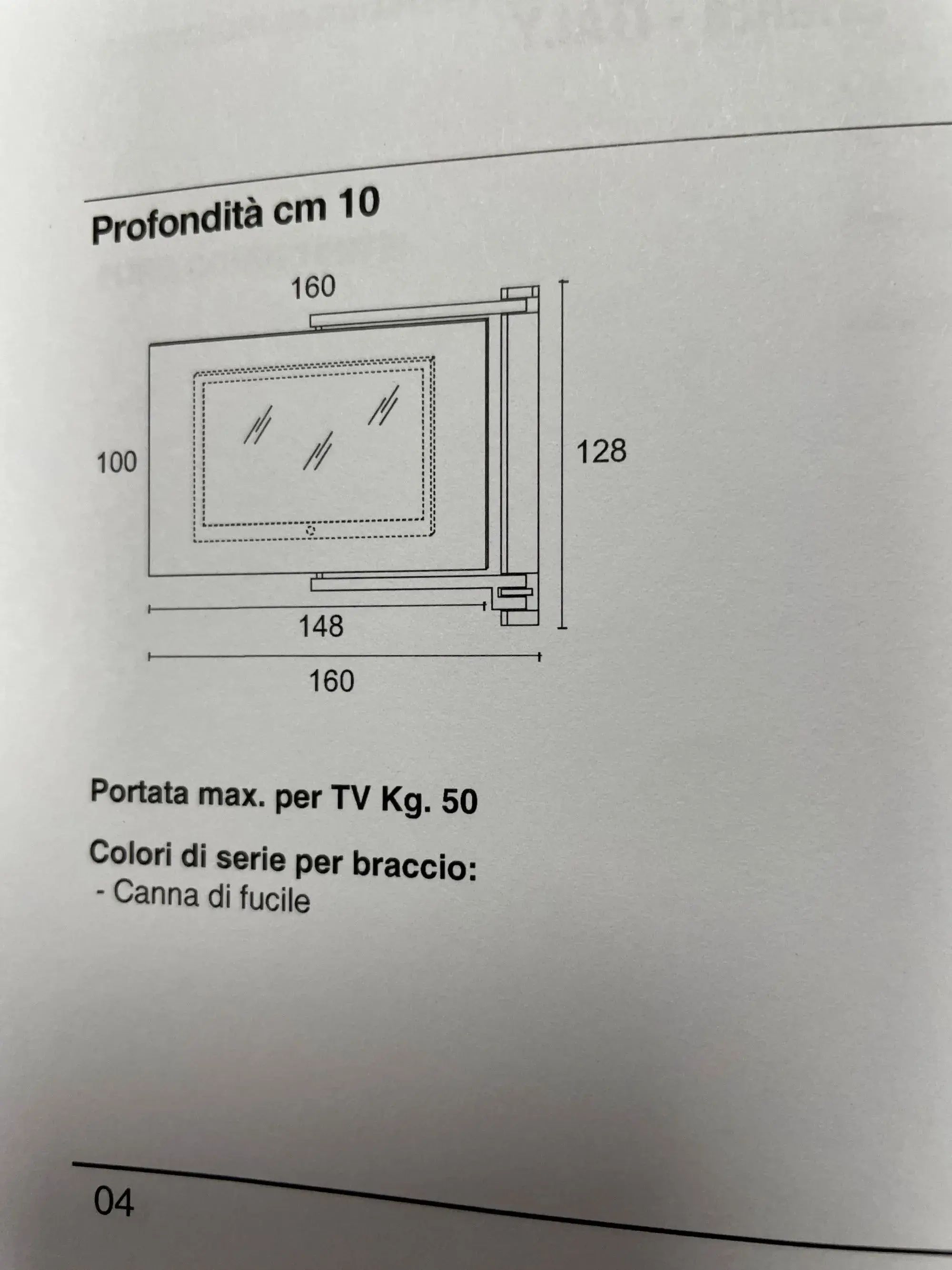 Schema tecnico Mobile porta TV Maxi 360 Collezione esclusiva