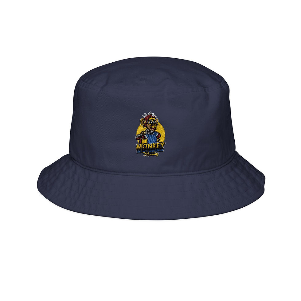 Thumbnail: Embroidered Sunflower Bear Bucket Hat – Cute Casual Outdoor Hat