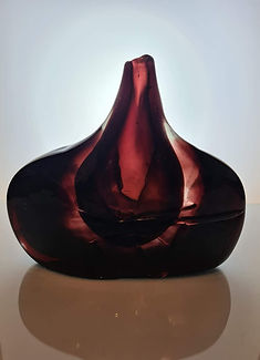 Early Mdina fish vase in purple c.1968