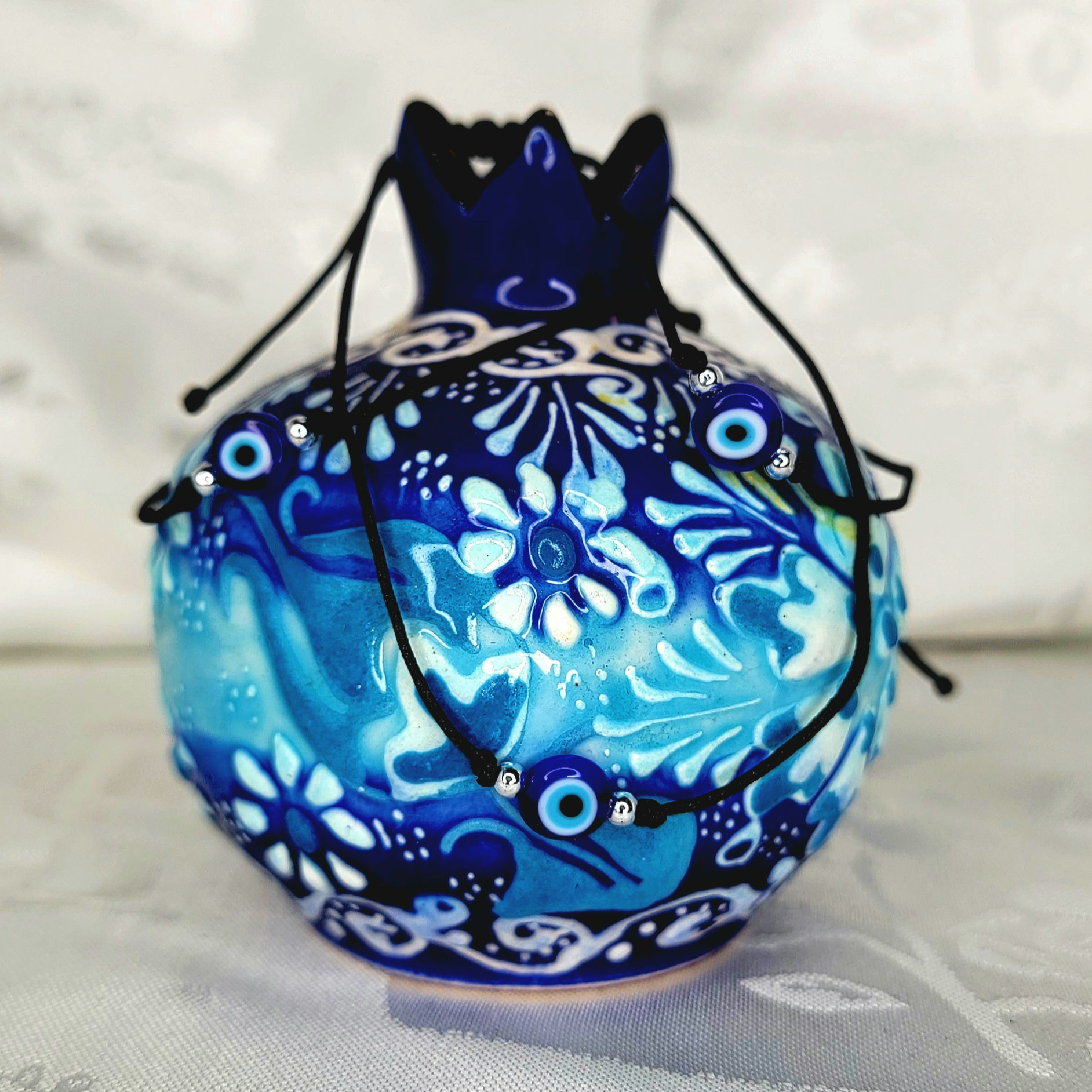 Black Evil Eye String Bracelet