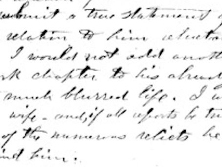Excerpt from an image of a hand writte letter