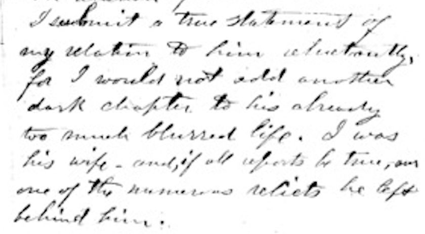 Excerpt from an image of a hand writte letter