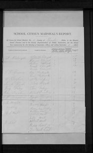 1892 Gibbonsville School Census showing Alta Callahan emrolled.