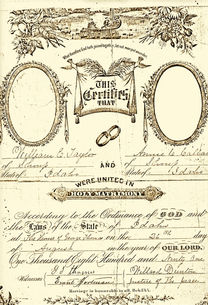 Annie and Billy Taylor's wedding certificate.