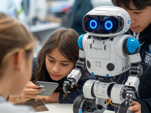 Girls learning robotics