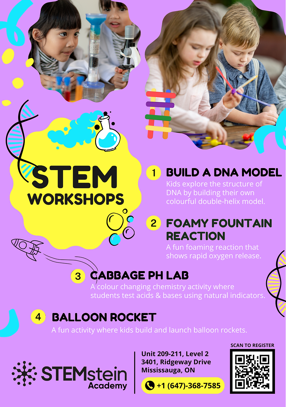 Hands-On STEM Workshop for Kids Ages 8–11| DNA, Chemistry & Rocket Science