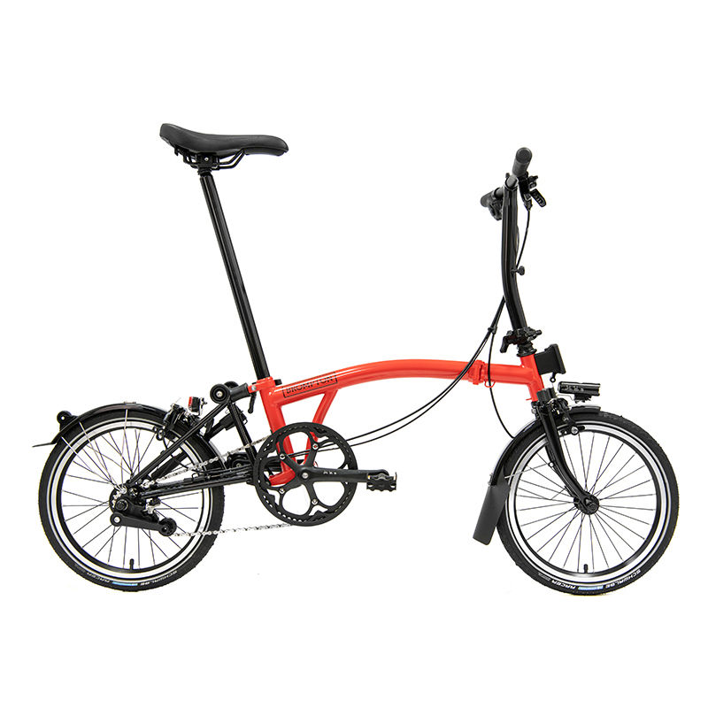 Brompton Black Edition S6L Rocket Red - Battery lighting