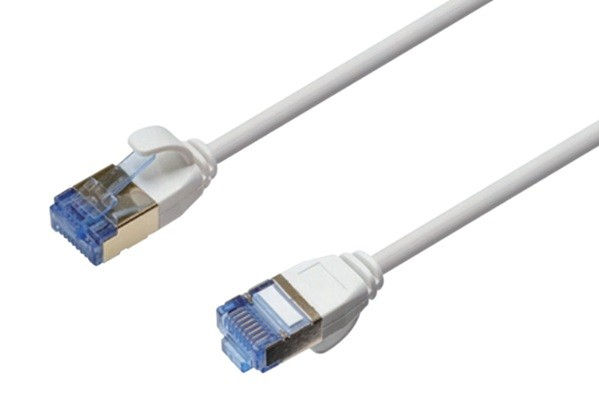 כבל רשת STP CAT7 SLIM עובי 4 מ"מ 100% נחושת מסוכך באורך 7 מטר תוצרת TopX בצבע אפ