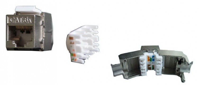 Thumbnail: שקע קיסטון RJ45 CAT6a מסוכך, דגם צר