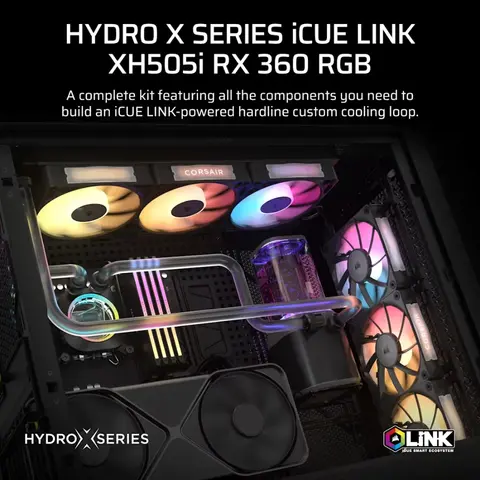 ערכת קירור דגם HYDRO X SERIES iCUE LINK XH505i RX 360 RGB בצבע אפור מבית Corsair