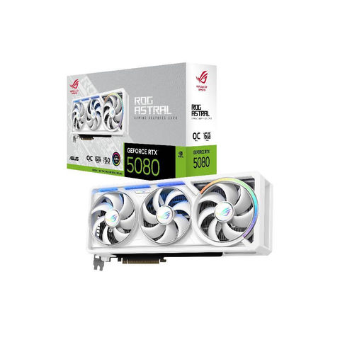 כרטיס מסך לבן ASUS ROG Astral GeForce RTX 5080 16GB GDDR7 WHITE OC Edition