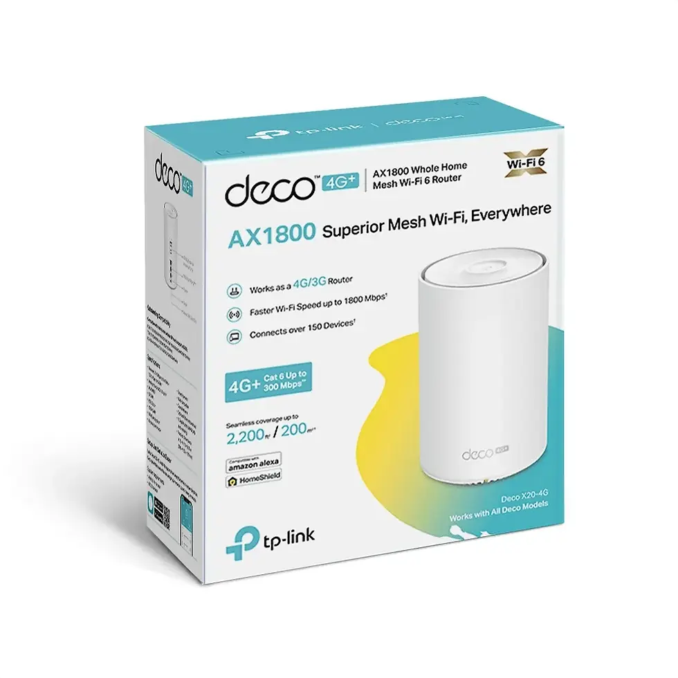 Thumbnail: Deco X20-4G+ AX1800 WiFi 6 Gateway מבית TP-LINK