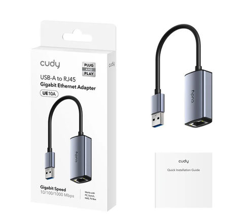 מתאם USB-A ל- RJ45 למחשב  10/100/1000 Mbps Ethernet Port  PC/Mac/iPad/iPhone/And