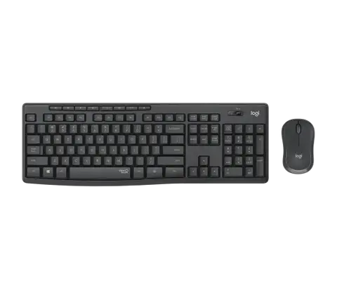 מקלדת ועכבר אלחוטיים  Logitech MK295 Silent בצבע אפור בעברית ואנגלית