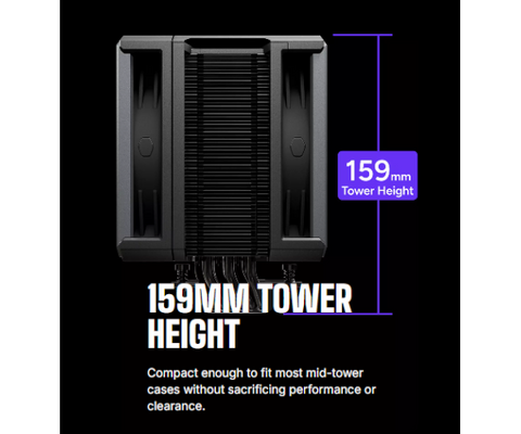קירור אוויר Cooler Master Hyper 612 APEX Dual 260W TDP 120mm