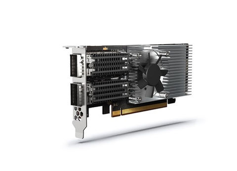 QNAP DP QSFP28 100GbE network expansion card, PCIe G4 x16