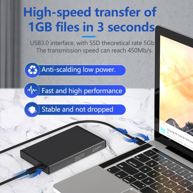 תמונה ממוזערת: מארז חיצוני 5Gbps לכונן SATA 2.5'' אלומינים MICRO USB 3.0