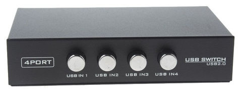קופסת מיתוג USB2.0 ידנית דו-כיוונית 4:1