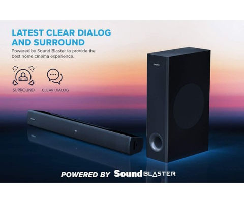 רמקולים CREATIVE STAGE V2 2.1 SOUNDBAR+SUBWOFER BT 5.0 160W ARC