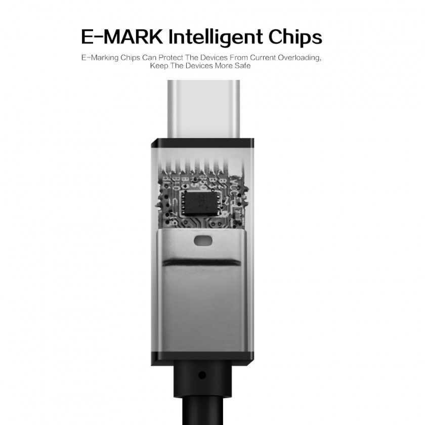 Thumbnail: כבל 10Gbps 100W USB3.2 GEN2, תקע USB C זכר - C זכר, תומך אודיו/וידאו 4k@60hz באו