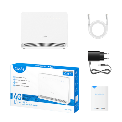 CUDY נתב שולחני AC1200 Wi-Fi 4G LTE-Cat6 Gigabit Router LT700E_EU