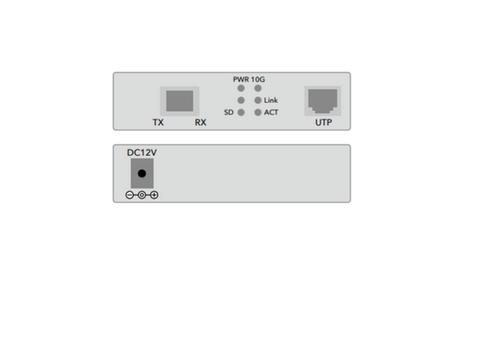 ממיר מדיה ומתאם אופטי לסיבים 10Gbps