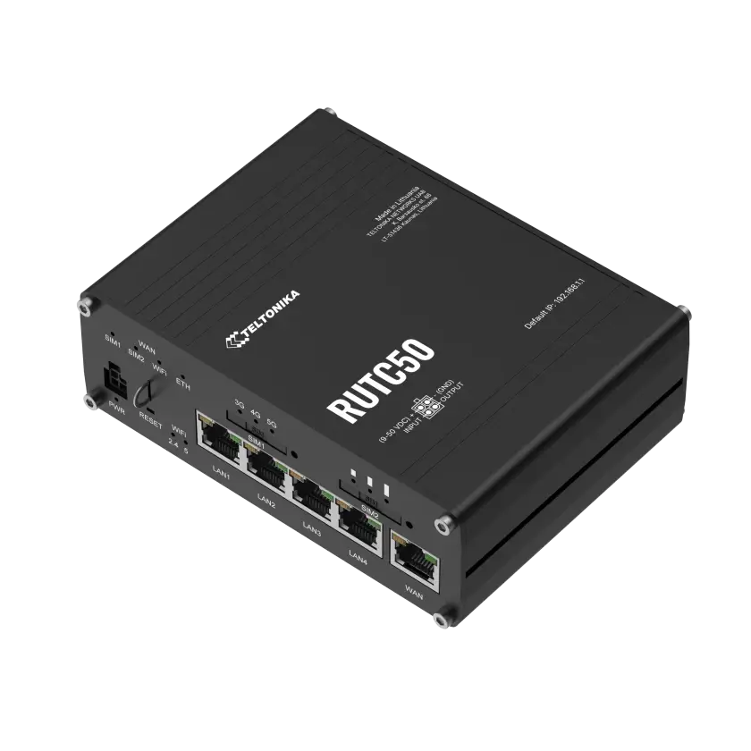 תמונה ממוזערת: נתב תעשייתי RUTC50 5G מבית TELTONIKA