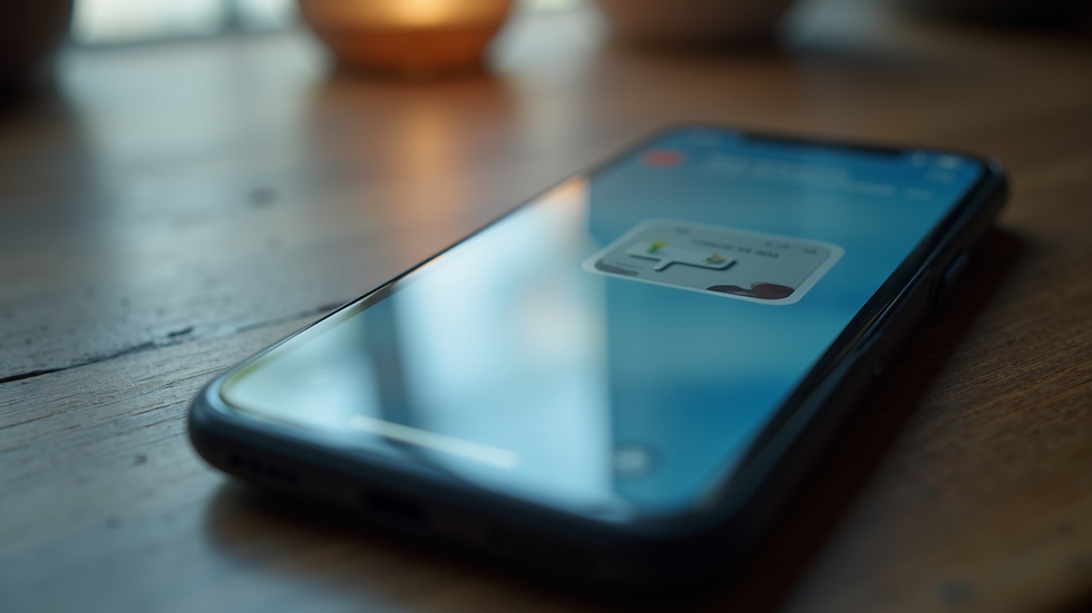 Eye-level view of a smartphone displaying a messaging app