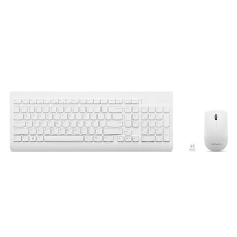 (Lenovo 510 Wireless Combo Keyboard & Mouse-English/Hebrew/Arabic (White
