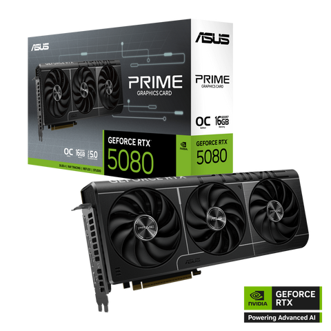 כרטיס מסך ASUS PRIME GeForce RTX 5080 16GB GDDR7 OC Edition