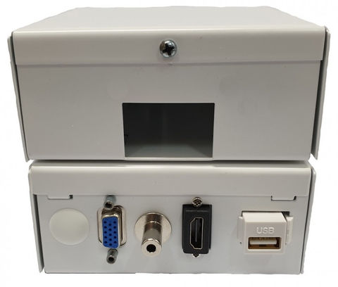 קופסת חיבורים מתכתית VGA + HDMI + PL3.5 + USB