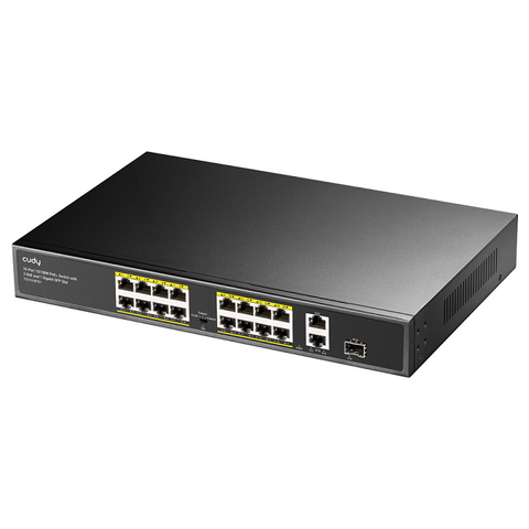16-Port 10/100M PoE+ Switch with 2GbE and 1 SFP Port