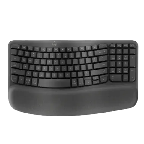 מקלדת ארגונומית אלחוטית Logitech WAVE KEYS-בצבע שחור
