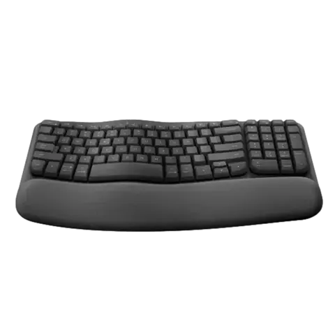 מקלדת ארגונומית אלחוטית Logitech WAVE KEYS-בצבע שחור