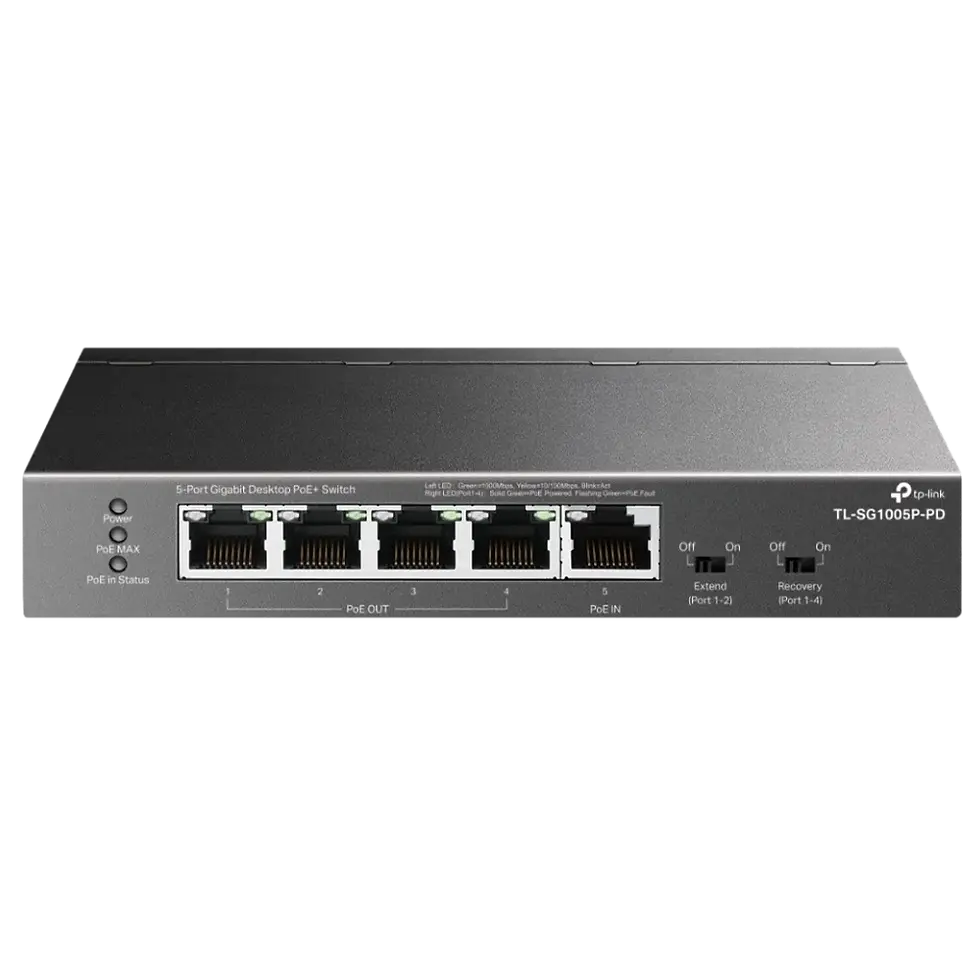 Thumbnail: ++SG1005P-PD 5-Port Gigabit PoE מבית TP-LINK