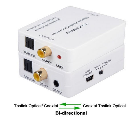 ממיר אודיו דיגיטלי דו-כיווני RCA קואקס  Toslink אופטי (ממיר בין 2 פורמטי שידור