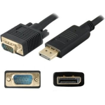 כבל Displayport זכר - VGA זכר, 1.8 מטר