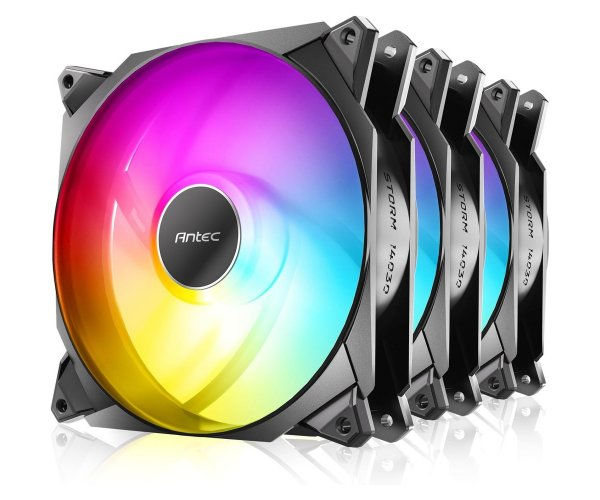 מאווררים למארז Antec Storm T3 140mm Black ARGB 3 Fan Pack