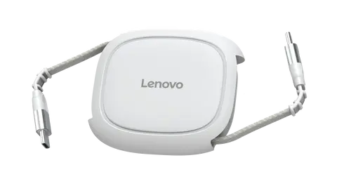כבל USB-C נשלף עם טעינה מהירה Lenovo 240W USB-C Retractable Cable GX91V57059 - צבע לבן