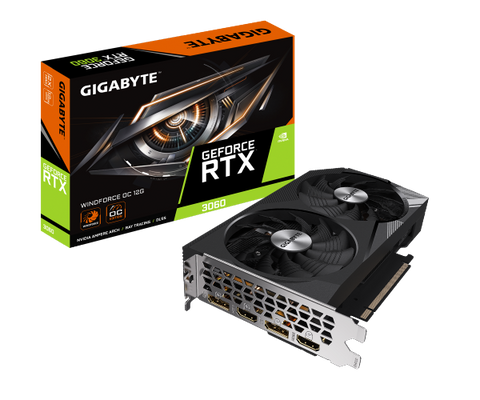 כרטיס מסך OC 12GB Rev 2.0 Gigabyte RTX 3060 Windforce 2
