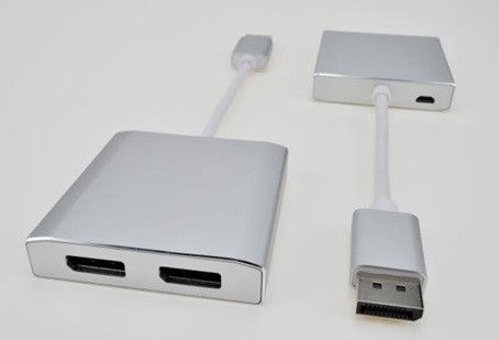 מפצל DISPLAYPORT זכר ל-2 נקבות (2 מסכים) תומך 4K@60HZ, תומך MST