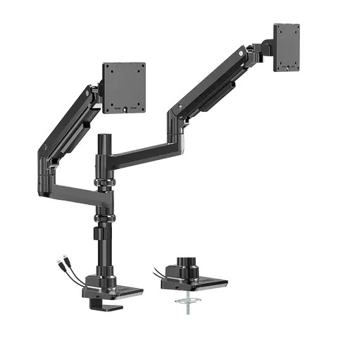 זרוע שולחנית לשני מסכים גדולים עד 49" – דגם LDT69-C024UCP Black LUMI